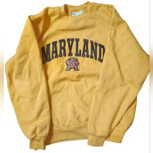 Champion Y2K Maryland Gold Sweatshirt Crewneck Men's M